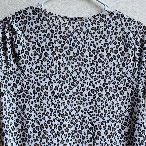 Gaze Animal Print Ruffled Short Sleeve Jersey Size Small - Picture 11 of 11